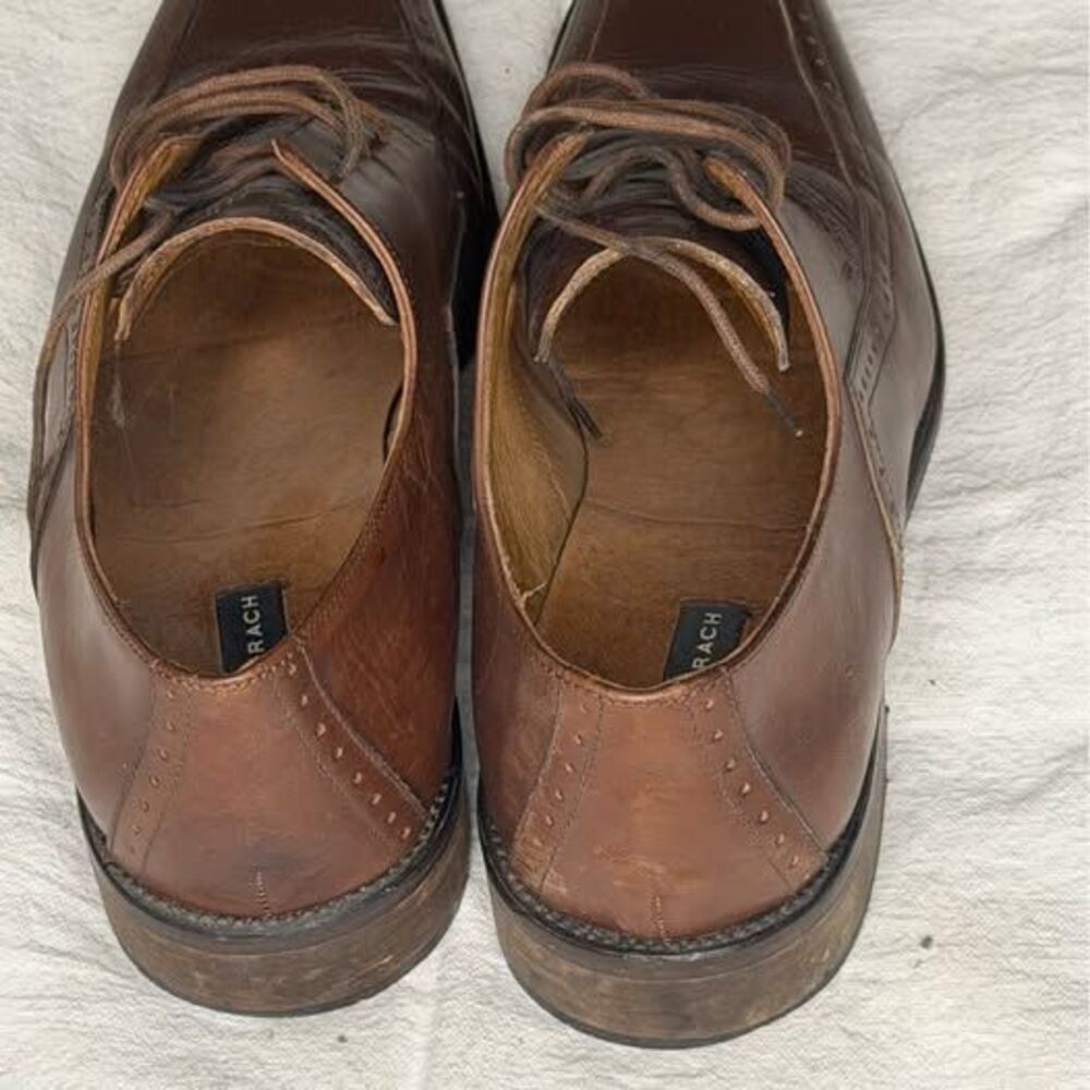 Bachrach Brown Leather Dress Shoes - Picture 3 of 9